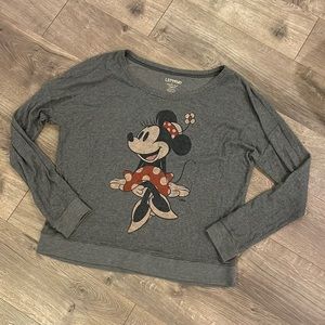 LST&FND Blouse atop Size Medium Minnie Mouse Gray